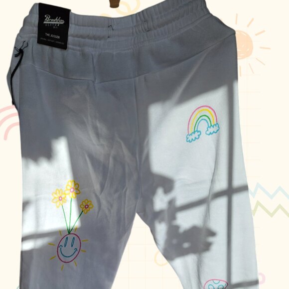White Sweatpants with Multicolor scribbles - Picture 2 of 5